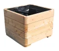 Gartenwelt Riegelsberger Massiver Pflanzkasten Mammut 50x50x39 cm aus Lärchenholz Natur Blumenkasten Blumentopf Pflanzkübel Kräutertopf Balkonkasten fertig montiert - Thumbnail 1
