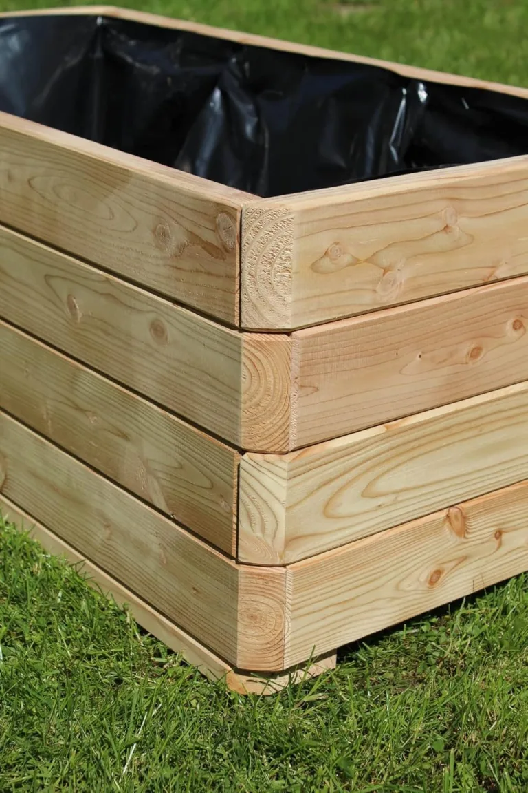Gartenwelt Riegelsberger Massiver Pflanzkasten Mammut 100x50x39 cm aus Lärchenholz Natur Blumenkasten Blumentopf Pflanzkübel Kräutertopf Balkonkasten fertig montiert – Bild 4