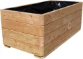 Gartenwelt Riegelsberger Massiver Pflanzkasten Mammut 100x50x39 cm aus Lärchenholz Natur Blumenkasten Blumentopf Pflanzkübel Kräutertopf Balkonkasten fertig montiert - Thumbnail 1