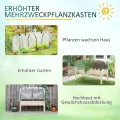 Outsunny Hochbeet Frühbeet mit Gewächshaus, Gemüsebeet mit Stoffauskleidung, Kräuterbeet mit Stahlrahmen, Blumenkasten für Garten, Balkon, Tannenholz, Natur 121 x 55 x 117cm - Thumbnail 5