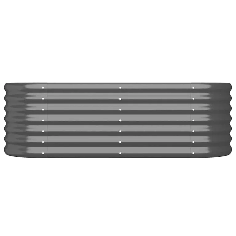 vidaXL Hochbeet, Wetterfestes Hochbeet für Garten Balkon Terrasse, Kräuterhochbeet zum Selber Bauen, Pflanzkasten aus Metall, Verzinkter Stahl Anthrazit – Bild 5