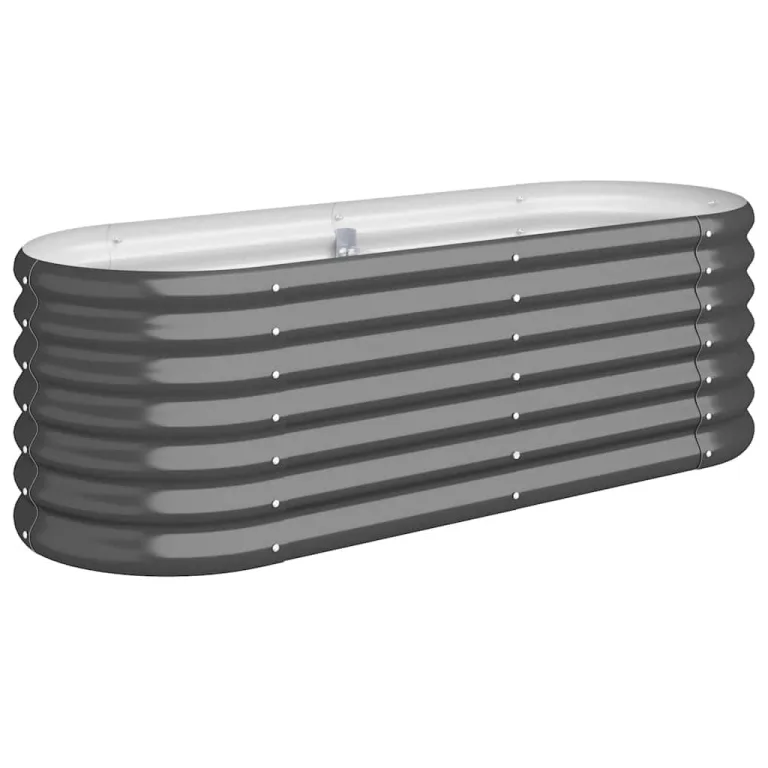 vidaXL Hochbeet, Wetterfestes Hochbeet für Garten Balkon Terrasse, Kräuterhochbeet zum Selber Bauen, Pflanzkasten aus Metall, Verzinkter Stahl Anthrazit – Bild 1