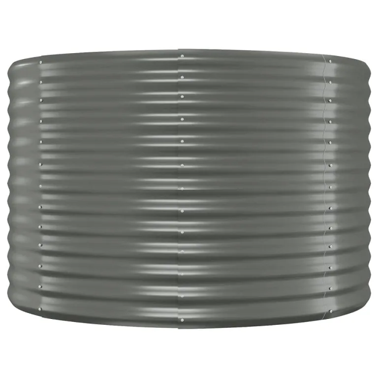 vidaXL Hochbeet, Wetterfestes Hochbeet für Garten Balkon Terrasse, Kräuterhochbeet zum Selber Bauen, Pflanzkasten aus Metall, Pulverbeschichteter Stahl Grau – Bild 5
