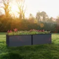 Zelsius Hochbeet für Garten, Terrasse oder Balkon Anthrazit RAL 7016 | 150 x 75 x 77 cm | Gemüsebeet, Blumenbeet, Pflanzbeet, Pflanzkasten, Blumenkasten, Gartenbeet - Thumbnail 2