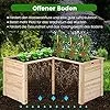COSTWAY Erhöhtes Hochbeet Holz, Gartenbeet tief, Pflanzkasten mit offenem Boden, für Balkon Garten Terrasse, Pflanzenbeet L-förmig, Kräuterbeet Pflanzkasten, Tannenholz, 120 x 120 x 63 cm (Natur) – Bild 2