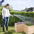 COSTWAY Erhöhtes Hochbeet Holz, Gartenbeet tief, Pflanzkasten mit offenem Boden, für Balkon Garten Terrasse, Pflanzenbeet L-förmig, Kräuterbeet Pflanzkasten, Tannenholz, 120 x 120 x 63 cm (Natur) - Thumbnail 9