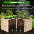 RELAX4LIFE Hochbeet Holz, Blumenbeet ohne Bodenplatte, Pflanzkasten Anzuchtbeet, Pflanzenbeet Frühbeet Gemüsebeet für Balkom Terrasse Garten Outdoor (L-formig) - Thumbnail 3