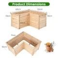 RELAX4LIFE Hochbeet Holz, Blumenbeet ohne Bodenplatte, Pflanzkasten Anzuchtbeet, Pflanzenbeet Frühbeet Gemüsebeet für Balkom Terrasse Garten Outdoor (L-formig) - Thumbnail 6