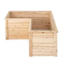 RELAX4LIFE Hochbeet Holz, Blumenbeet ohne Bodenplatte, Pflanzkasten Anzuchtbeet, Pflanzenbeet Frühbeet Gemüsebeet für Balkom Terrasse Garten Outdoor (L-formig) - Thumbnail 8