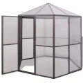 HOMIUSE Gewächshaus Aluminium 240x211x232 cm Groß Gewächshaus Glas Anlehngewächshaus Gewächshaus Winterfest Gewächshaus Heizung Tomatenhaus GartenGewächshäuser Glashaus Smart Garden - Thumbnail 1