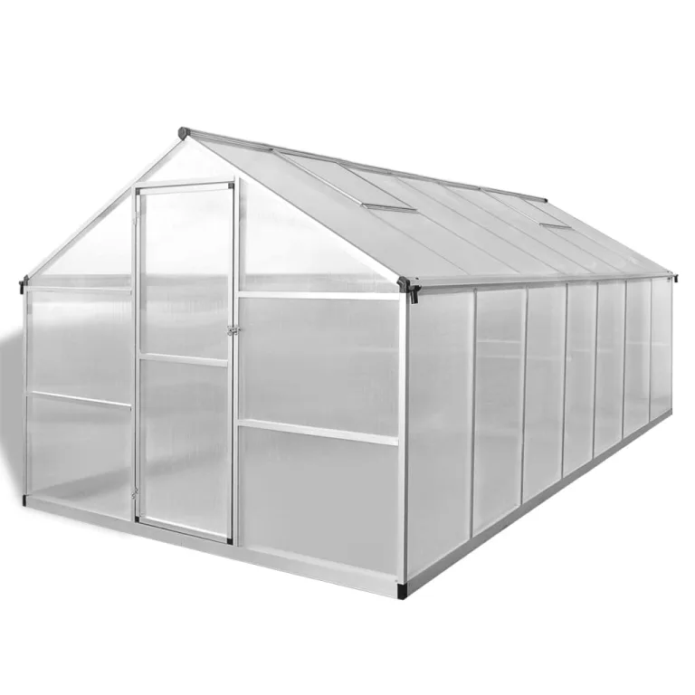 HOMIUSE Gewächshaus Verstärktes Aluminium 10,53 m²421x250x195 cm Gewächshaus Glas Groß Gewächshaus Winterfest Gewächshaus Heizung Gewächshäuser Balkon WinterGewächshaus Frostsicher Winterschutzzelt – Bild 2