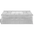 HOMIUSE Gewächshaus Verstärktes Aluminium 10,53 m²421x250x195 cm Gewächshaus Glas Groß Gewächshaus Winterfest Gewächshaus Heizung Gewächshäuser Balkon WinterGewächshaus Frostsicher Winterschutzzelt - Thumbnail 7