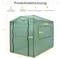 COSTWAY Gewächshaus Foliengewächshaus, 180x250x230cm, Treibhaus mit aufrollbaren Tür & 2 Fenstern, Tomatenhaus mit PE Gitterfolie, Pflanzenhaus Tomaten, Folienhaus Folienzelt, Grün - Thumbnail 6