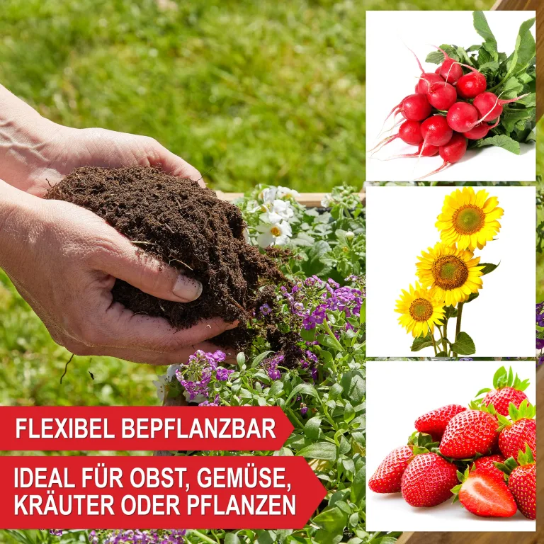 Onbest Hochbeet – aus Holz – perfekt für Garten/Terrasse/Balkon – mit 2 oder 3 Blumenkästen und Innenvlies – Kräuterregal 51/92 cm hoch, 62/44 cm lang – Vertikalbeet (Hochbeet 3 Kästen) – Bild 7