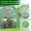 GOPLUS 6x3x2m Gewächshaus mit Metallrahmen, 18m² Gartengewächshäuser mit 8 Fenstern & 2 Türen, Foliengewächshaus für Bauernhof, Hinterhof & Garten (6x3x2m) - Thumbnail 2