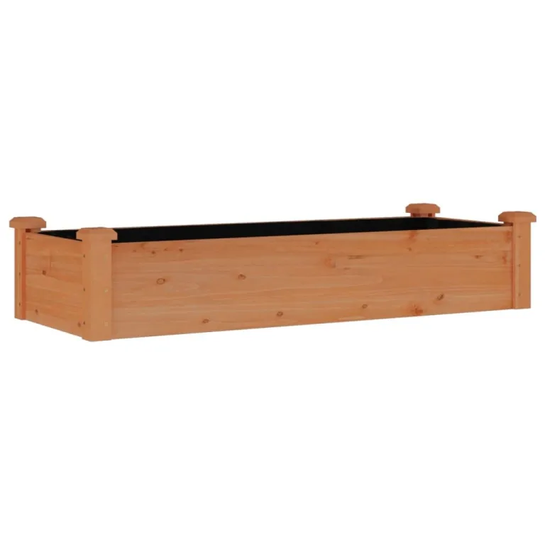 vidaXL Hochbeet, Pflanzbeet mit Einsatz, Pflanzkübel für Blumen Obst Gemüse, Kräuterbeet Gemüsebeet für Garten Balkon Terrasse, Braun Massivholz Tanne – Bild 1