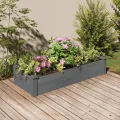 vidaXL Hochbeet, Pflanzbeet mit Einsatz, Pflanzkübel für Blumen Obst Gemüse, Kräuterbeet Gemüsebeet für Garten Balkon Terrasse, Grau Massivholz Tanne - Thumbnail 2