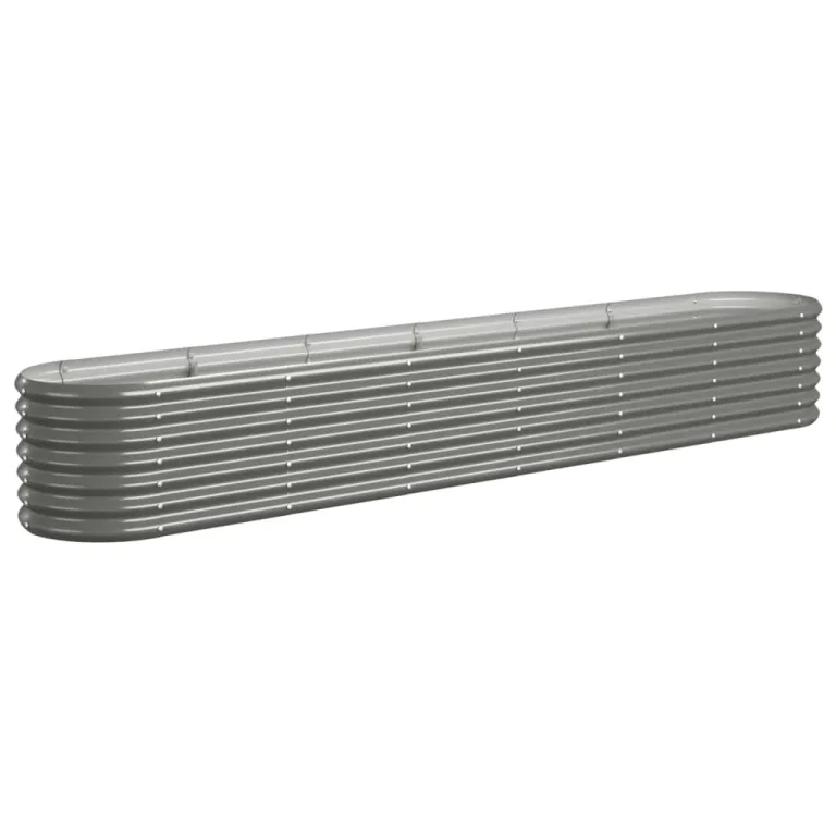vidaXL Hochbeet Verzinkter Stahl 260x40x36 cm Grau – Bild 1