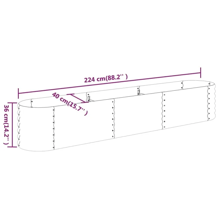 vidaXL Hochbeet, Wetterfestes Hochbeet für Garten Balkon Terrasse, Kräuterhochbeet zum Selber Bauen, Pflanzkasten aus Metall, Verzinkter Stahl Grau – Bild 3