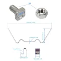 400 Stück Edelstahl-Gewächshaus-Zubehör, Verglasungs-Clip, Befestigungsclip, Aluminium, M6 x 11, Schraubenmuttern, komplettes Set - Thumbnail 3