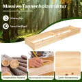 GOPLUS Hochbeet aus Tannenholz, Gartenbeet mit 2 Pflanzkästen & Trennwänden, Blumenkasten mit offenem Boden, Pflanzbeet Pflanzkasten Pflanzkübel für Blumen, Gemüse & Obst, 240 x 60 x 25 cm - Thumbnail 4