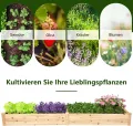GOPLUS Hochbeet aus Tannenholz, Gartenbeet mit 2 Pflanzkästen & Trennwänden, Blumenkasten mit offenem Boden, Pflanzbeet Pflanzkasten Pflanzkübel für Blumen, Gemüse & Obst, 240 x 60 x 25 cm - Thumbnail 6