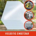 GARDEBRUK® 10x Doppelstegplatten 6mm Zuschneidbar 121x60,5cm Polycarbonat 7,3m² UV-beständig Klar Hohlkammerplatten Gewächshaus Platten Stegplatten - Thumbnail 4