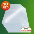 GARDEBRUK® 10x Doppelstegplatten 6mm Zuschneidbar 121x60,5cm Polycarbonat 7,3m² UV-beständig Klar Hohlkammerplatten Gewächshaus Platten Stegplatten - Thumbnail 8