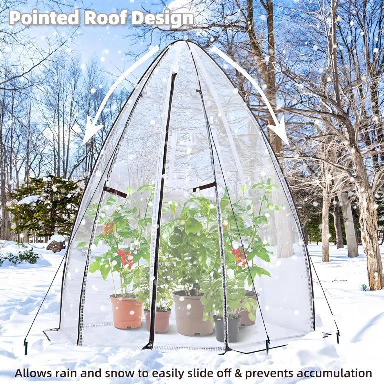 Ohuhu Gewächshaus Foliengewächshaus Überwinterungszelt für Winterschutz, PE Halbtransparente Tomatengewächshaus 160x180 cm für Pflanzen Wetterfest Mehrzwecktreibhaus Pflanzenhaus Weiß – Bild 4
