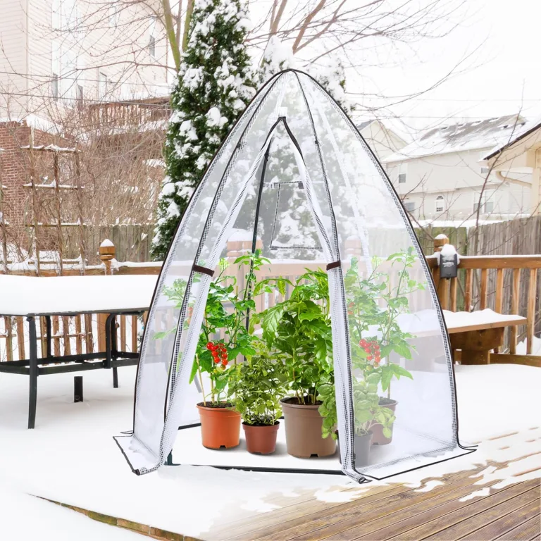 Ohuhu Gewächshaus Foliengewächshaus Überwinterungszelt für Winterschutz, PE Halbtransparente Tomatengewächshaus 160x180 cm für Pflanzen Wetterfest Mehrzwecktreibhaus Pflanzenhaus Weiß – Bild 2