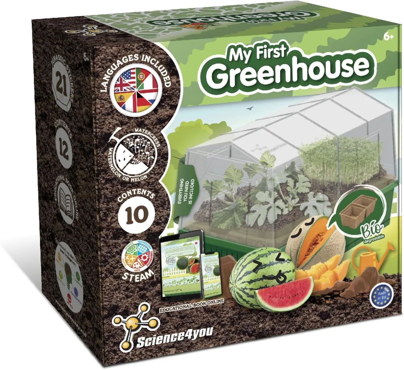 Science4you Mini Gewächshaus - Hausgärten Anbauset für Gartenaktivitäten, Pflanzen Sie Ihre eigene Brunnenkresse mit Mini-Anzuchset, DIY Kit, Kunst & Handwerk Geschenk für Kinder Alter 6 7 8 9+ - Bild 1