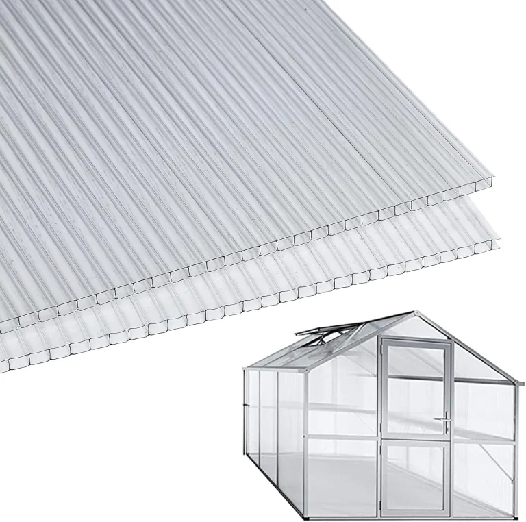 Gewächshausplatten 14 STK, mit 50 x W-Clips und 50 x Z-Clips, Zuschneidbarer,60,5x121 cm Polycarbonat Hohlkammerstegplatten 4mm klar,für Gewächshaus Gartenbau usw – Bild 6