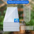 Gewächshausplatten 14 STK, mit 50 x W-Clips und 50 x Z-Clips, Zuschneidbarer,60,5x121 cm Polycarbonat Hohlkammerstegplatten 4mm klar,für Gewächshaus Gartenbau usw - Thumbnail 3