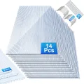 Gewächshausplatten 14 STK, mit 50 x W-Clips und 50 x Z-Clips, Zuschneidbarer,60,5x121 cm Polycarbonat Hohlkammerstegplatten 4mm klar,für Gewächshaus Gartenbau usw - Thumbnail 1