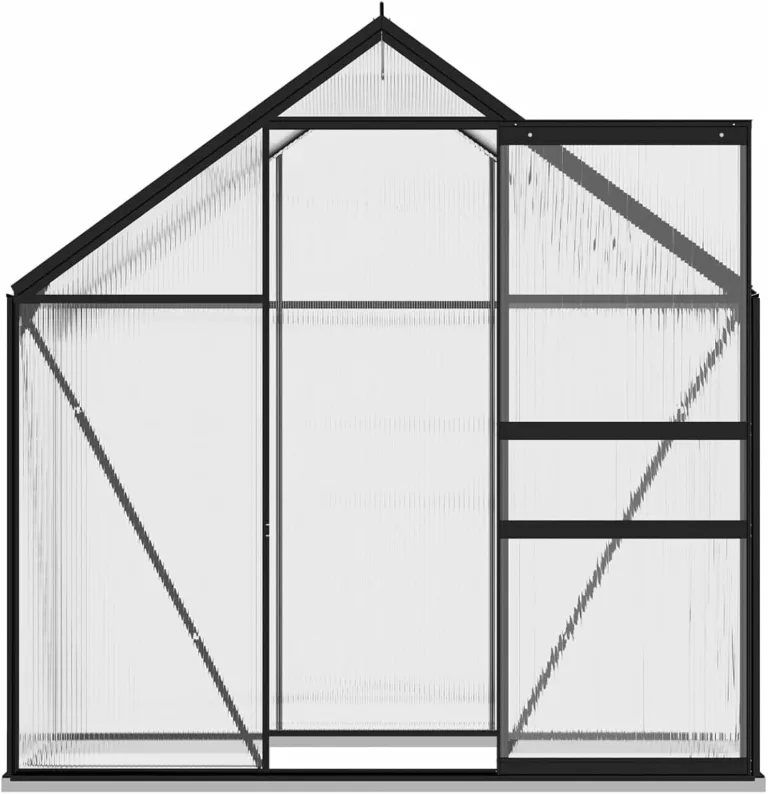 Anlehngewächshaus GewäChshaus üBerdachung Terrasse Anzucht GewäChshaus Anthrazit Aluminium 2,47 m² 312065 – Bild 4