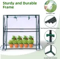 Ohuhu Mini Gewächshaus Zimmergewächshaus PVC Foliengewächshaus mit wasserdichte Matte, Tomatenhaus Folie Gewächshaus Klein für Sämling Pflanze die Indoor Kräutergarten 91.5x45.5x84 cm - Thumbnail 4