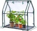 Ohuhu Mini Gewächshaus Zimmergewächshaus PVC Foliengewächshaus mit wasserdichte Matte, Tomatenhaus Folie Gewächshaus Klein für Sämling Pflanze die Indoor Kräutergarten 91.5x45.5x84 cm - Thumbnail 1