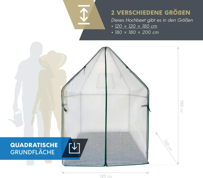 Westmann Überwinterungszelt Chili | 120x120x180 cm Weiß| Pflanzenschutz & Foliengewächshaus zum Überwintern von Pflanzen – Bild 7