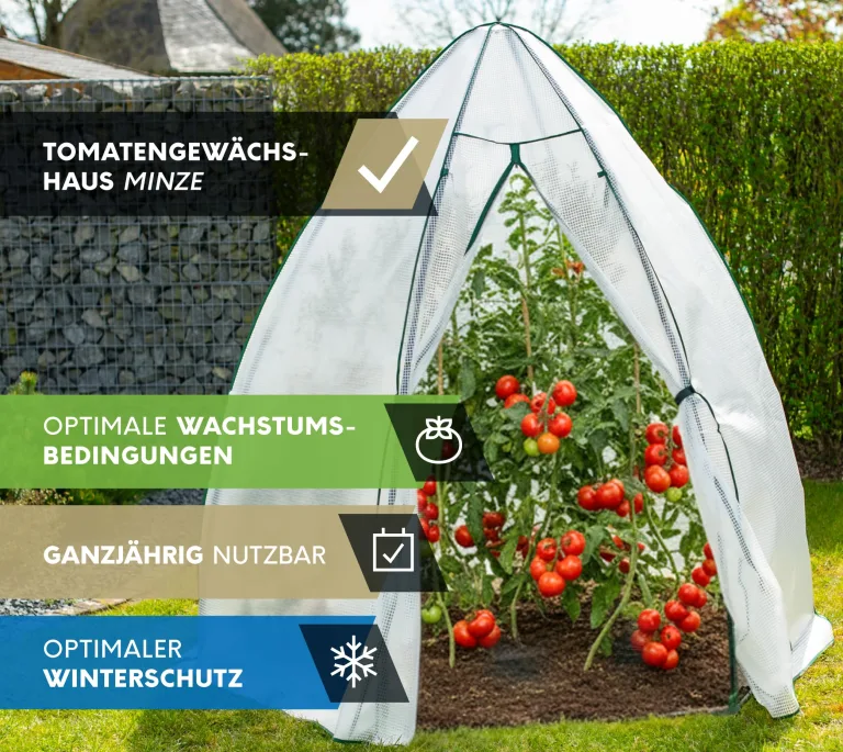Westmann Überwinterungszelt Minze | 200x200x200 cm Weiß| Pflanzenschutz & Foliengewächshaus zum Überwintern von Pflanzen – Bild 2