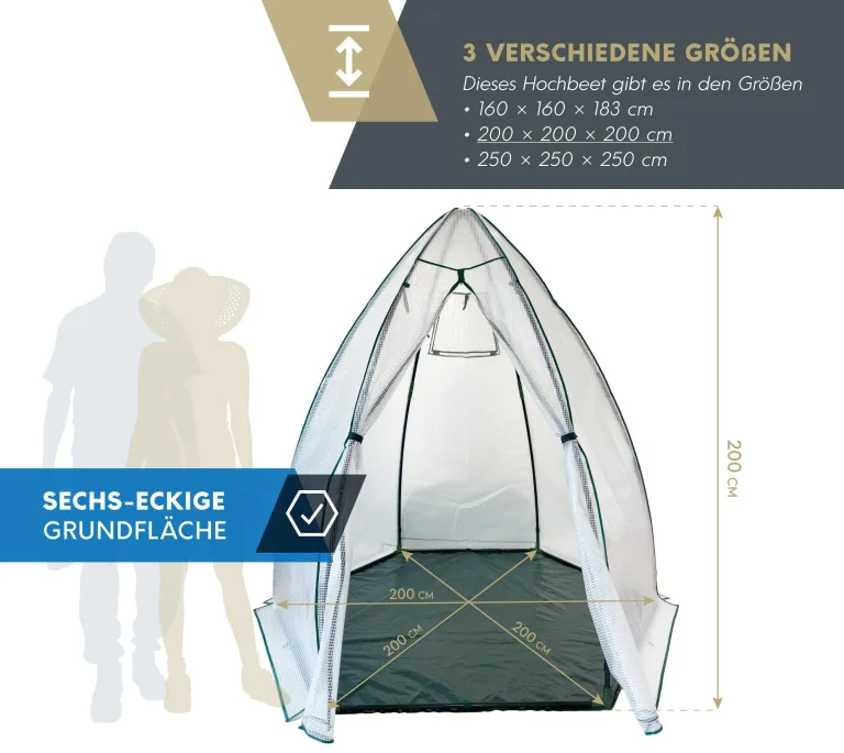 Westmann Überwinterungszelt Minze | 200x200x200 cm Weiß| Pflanzenschutz & Foliengewächshaus zum Überwintern von Pflanzen – Bild 8