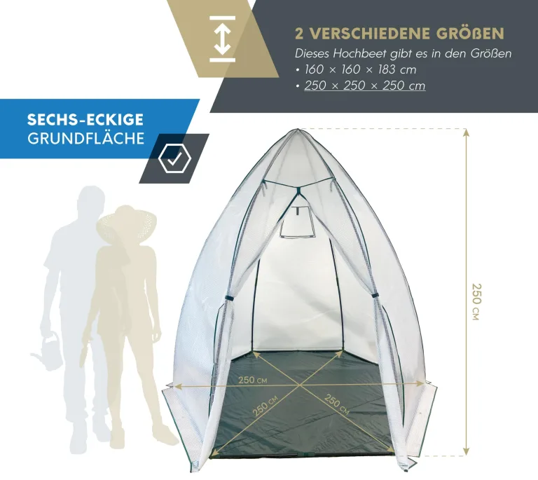 Westmann Überwinterungszelt Avocado | 250x250x250 cm | Pflanzenschutz & Foliengewächshaus zum Überwintern von Pflanzen – Bild 7