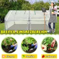 Froadp Gewächshaus Klein Tomatenhaus aus Glasfaser and Eisengerüst Mini Gewächshaus 180x90x90cm Tomatenhaus Gewaechshaus mit 2 Rolltor für Gärten Balkone Terrassen Hinterhöfe (Weißer Mesh Bezug) - Thumbnail 3