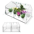 Froadp Gewächshaus Klein Tomatenhaus aus Glasfaser and Eisengerüst Mini Gewächshaus 180x90x90cm Tomatenhaus Gewaechshaus mit 2 Rolltor für Gärten Balkone Terrassen Hinterhöfe (Weißer Mesh Bezug) - Thumbnail 1