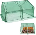 Mini Gewächshaus Tomatengewächshaus 180x90x90cm Foliengewächshaus Tomatenhaus Frühbeet Treibhaus mit Fenster & Tür HDPE Regenschutz UV-beständig Frostbeständig (Grün - Wärmeabdeckung) - Thumbnail 1