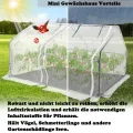 Aufun Mini-Gewächshaus Pflanzenwärmehaus Treibhaus Tomatenhaus mit Aufrollbare Tür, Tomatengewächshaus Foliengewächshaus für Außen und Innen, Hinterhof, 180 ×90×90 cm, Weiß - Thumbnail 3