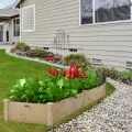 HOMASIS Hochbeet aus Holz, Pflanzkasten aus Tannenholz, Blumenkasten mit offnen Boden, Gartenbeet für Kräuter, Gemüse, Pflanzen, Pflanzenbeet für Garten, Balkon, Terrasse, 240 x 60 x 25 cm, Natur - Thumbnail 2