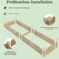 HOMASIS Hochbeet aus Holz, Pflanzkasten aus Tannenholz, Blumenkasten mit offnen Boden, Gartenbeet für Kräuter, Gemüse, Pflanzen, Pflanzenbeet für Garten, Balkon, Terrasse, 240 x 60 x 25 cm, Natur - Thumbnail 3