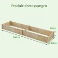 HOMASIS Hochbeet aus Holz, Pflanzkasten aus Tannenholz, Blumenkasten mit offnen Boden, Gartenbeet für Kräuter, Gemüse, Pflanzen, Pflanzenbeet für Garten, Balkon, Terrasse, 240 x 60 x 25 cm, Natur - Thumbnail 5