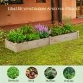 HOMASIS Hochbeet aus Holz, Pflanzkasten aus Tannenholz, Blumenkasten mit offnen Boden, Gartenbeet für Kräuter, Gemüse, Pflanzen, Pflanzenbeet für Garten, Balkon, Terrasse, 240 x 60 x 25 cm, Natur - Thumbnail 7