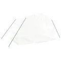 vidaXL Gewächshaus, Foliengewächshaus mit Stahlrahmen, Tomatengewächshaus mit Reißverschlusstür Fenstern, Treibhaus Folientunnel Frühbeet, Weiß 6m² 3x2x2m - Thumbnail 9